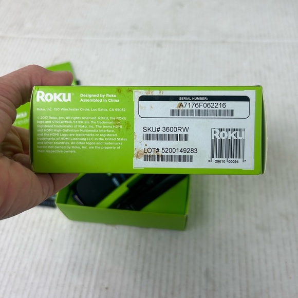 Roku Streaming Stick 3600RW Remote AC Adapter and HDMI Cable in Original Box - Picture 5 of 7